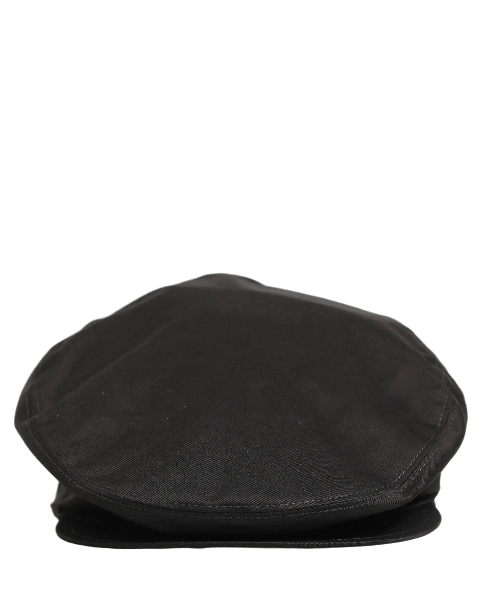 Dolce & Gabbana Men Black Cotton Stretch Newsboy Cloth Capello Hat