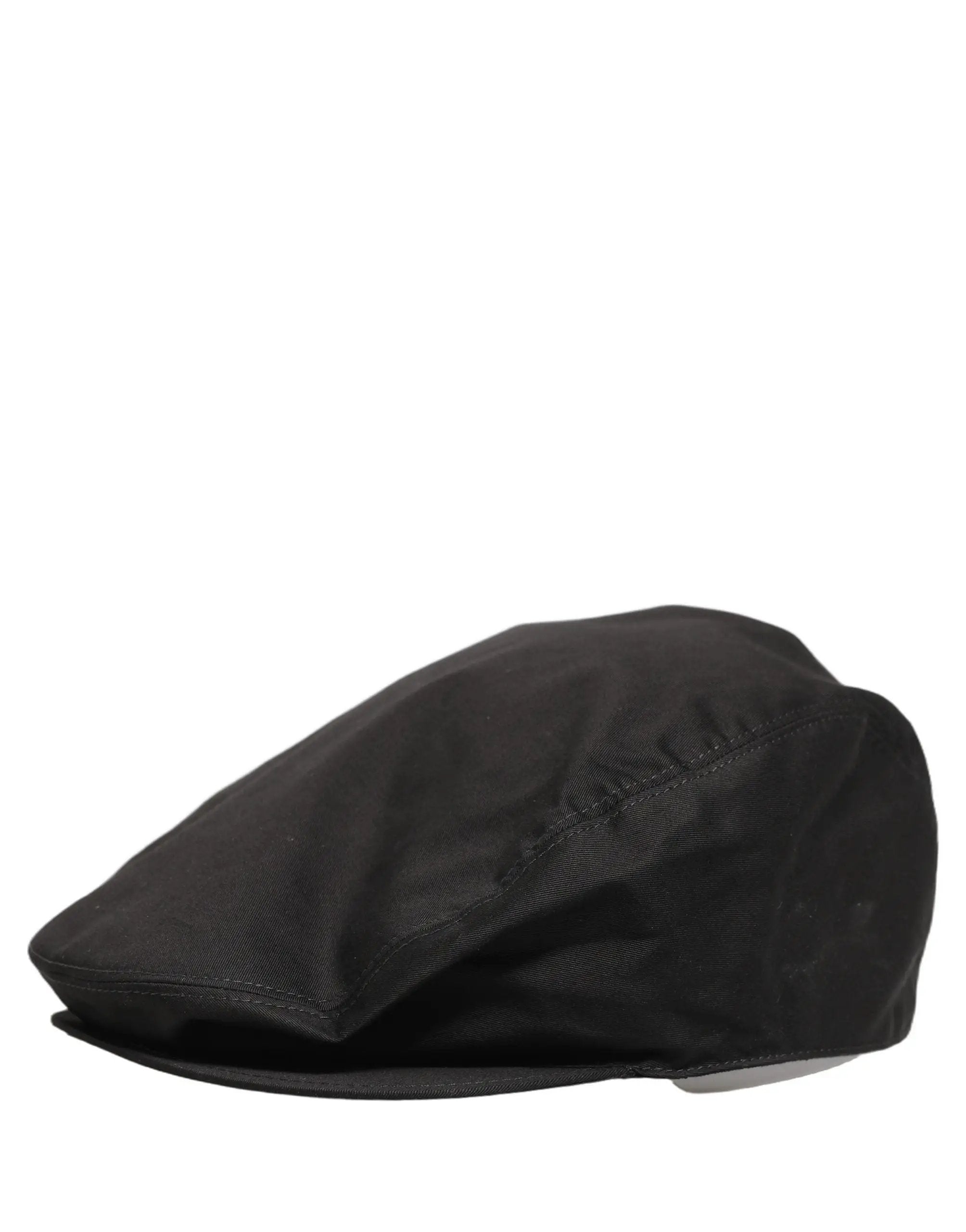 Dolce & Gabbana Men Black Cotton Stretch Newsboy Cloth Capello Hat
