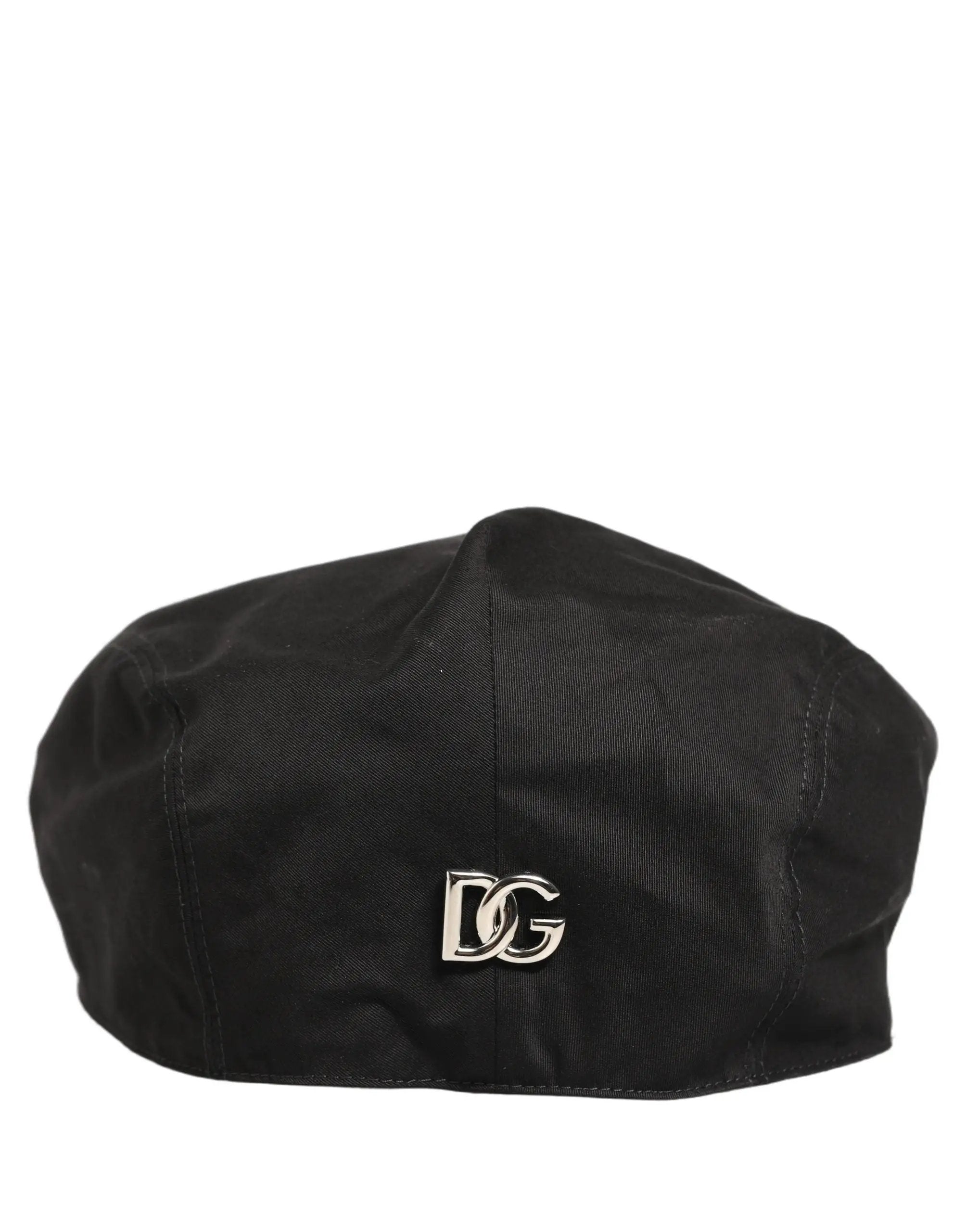 Dolce & Gabbana Men Black Cotton Stretch Newsboy Cloth Capello Hat