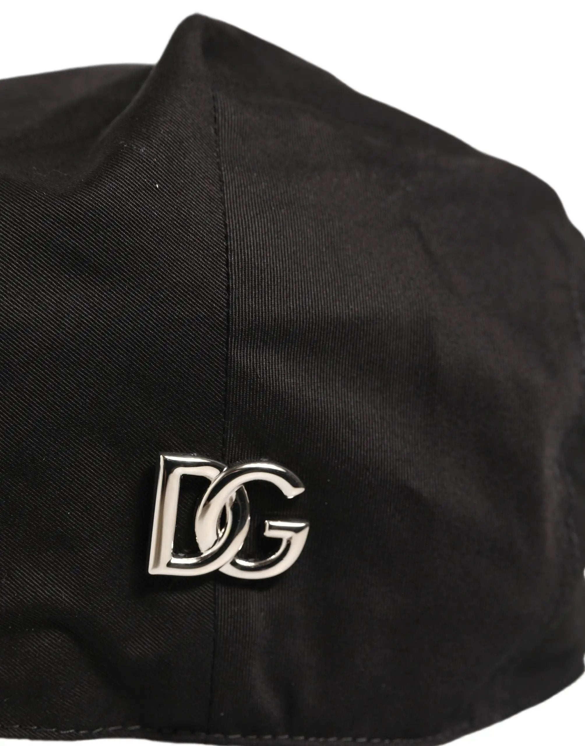Dolce & Gabbana Men Black Cotton Stretch Newsboy Cloth Capello Hat
