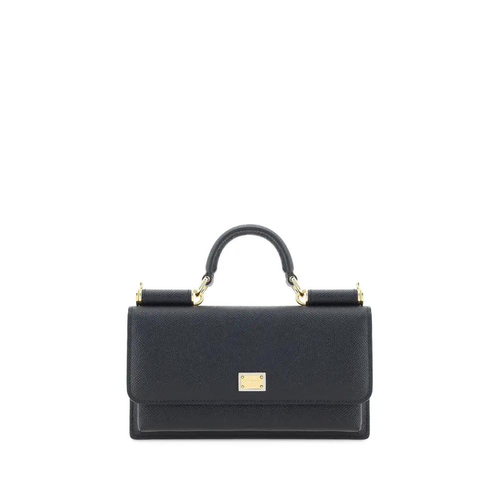 Sac bandoulière Bos Taurus en cuir de veau noir Dolce &amp; Gabbana