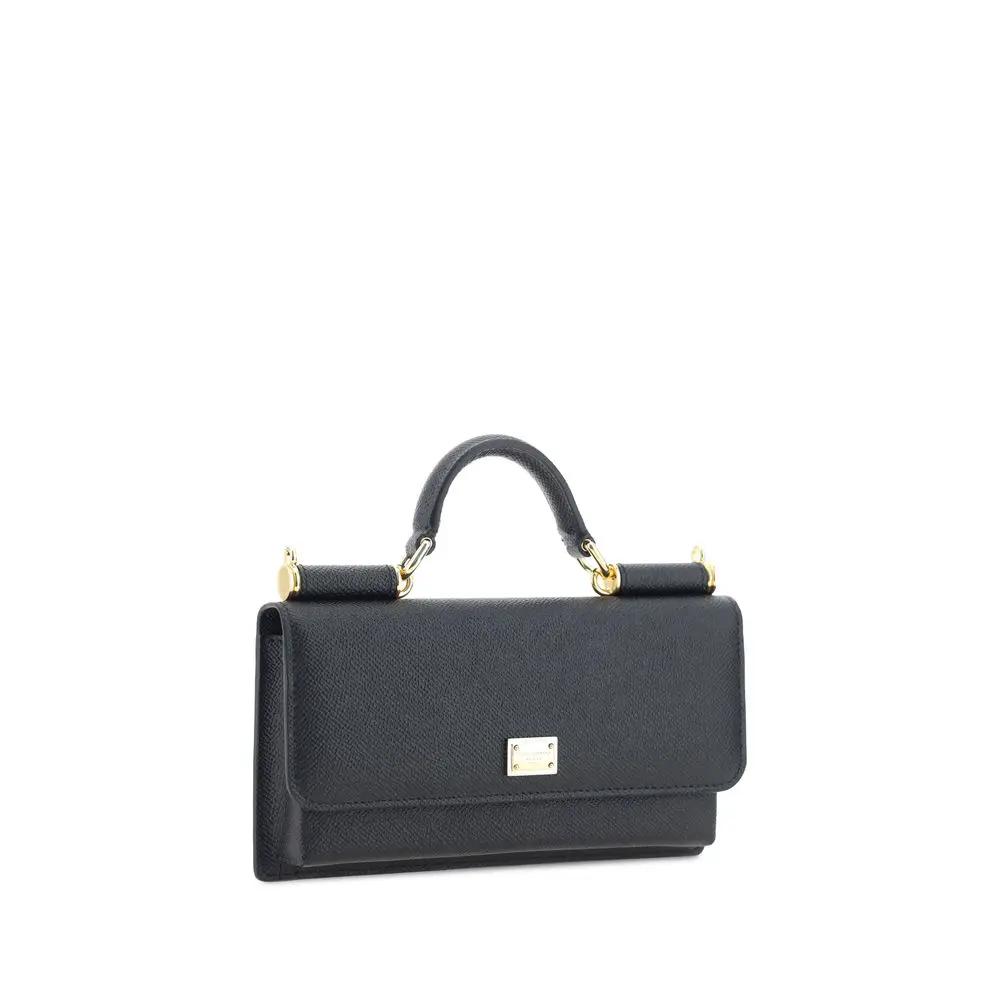 Sac bandoulière Bos Taurus en cuir de veau noir Dolce &amp; Gabbana