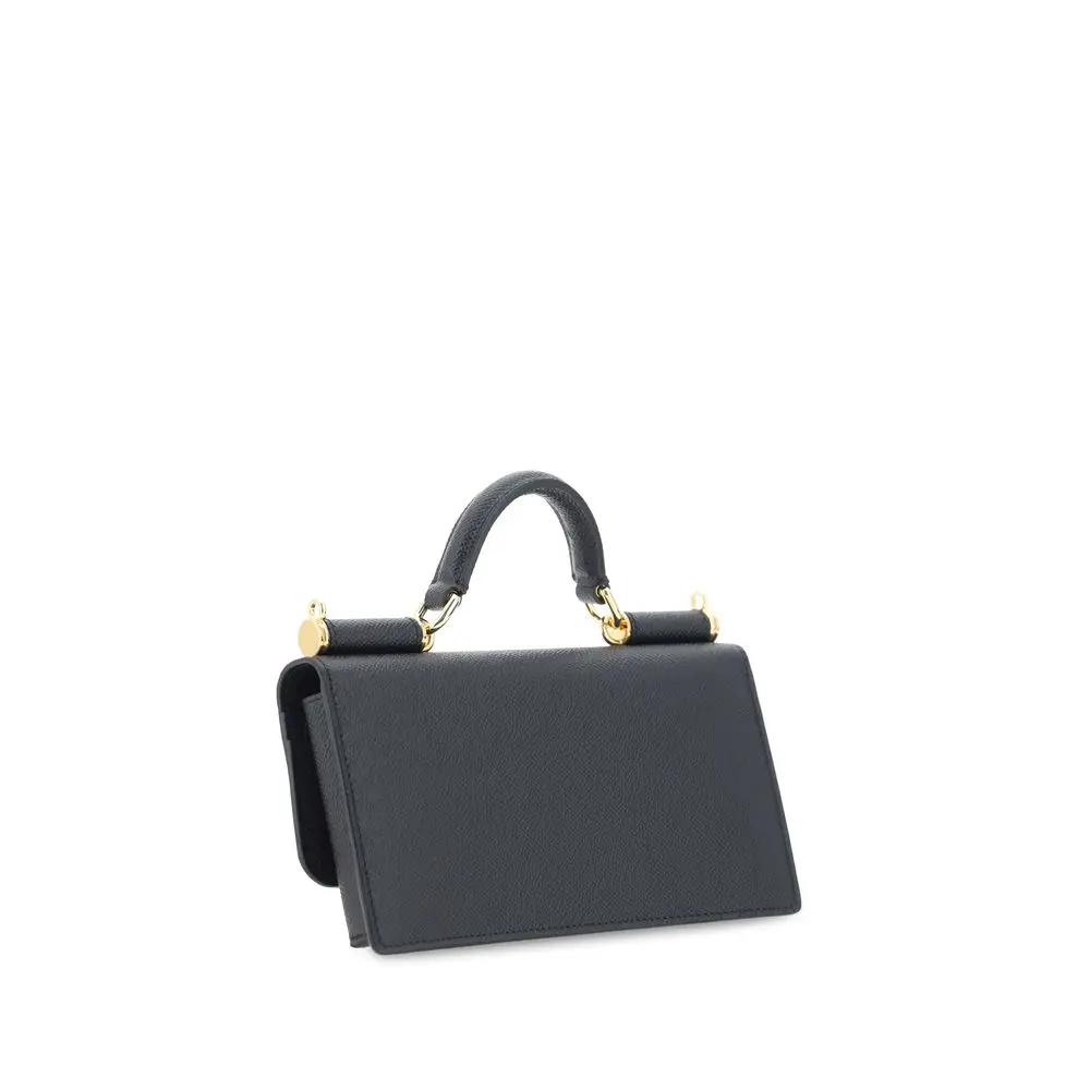 Sac bandoulière Bos Taurus en cuir de veau noir Dolce &amp; Gabbana