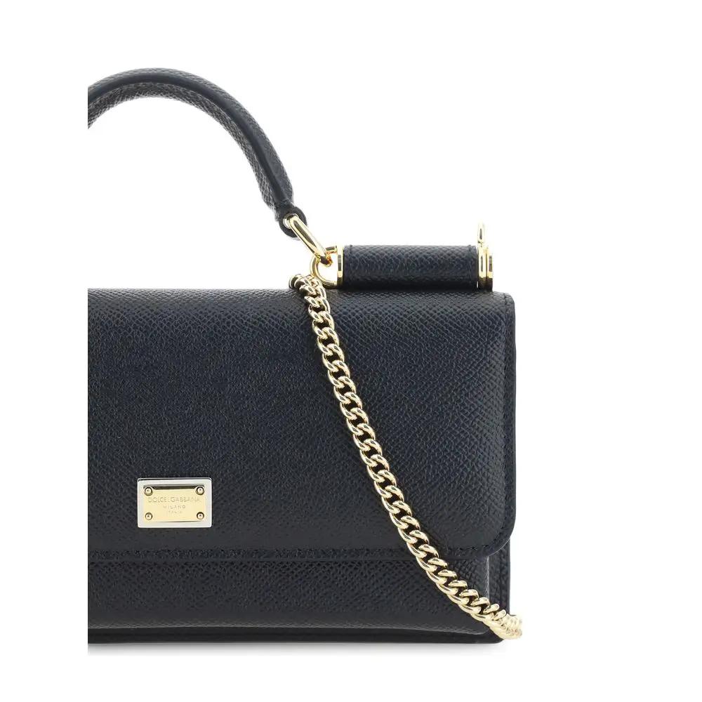Sac bandoulière Bos Taurus en cuir de veau noir Dolce &amp; Gabbana