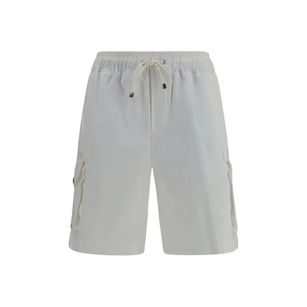 Shorts Bermuda en coton blanc Brunello Cucinelli