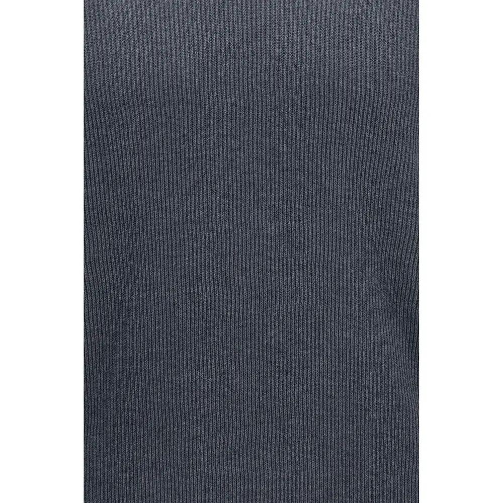 Brunello Cucinelli Gray Cotton Polo Shirt