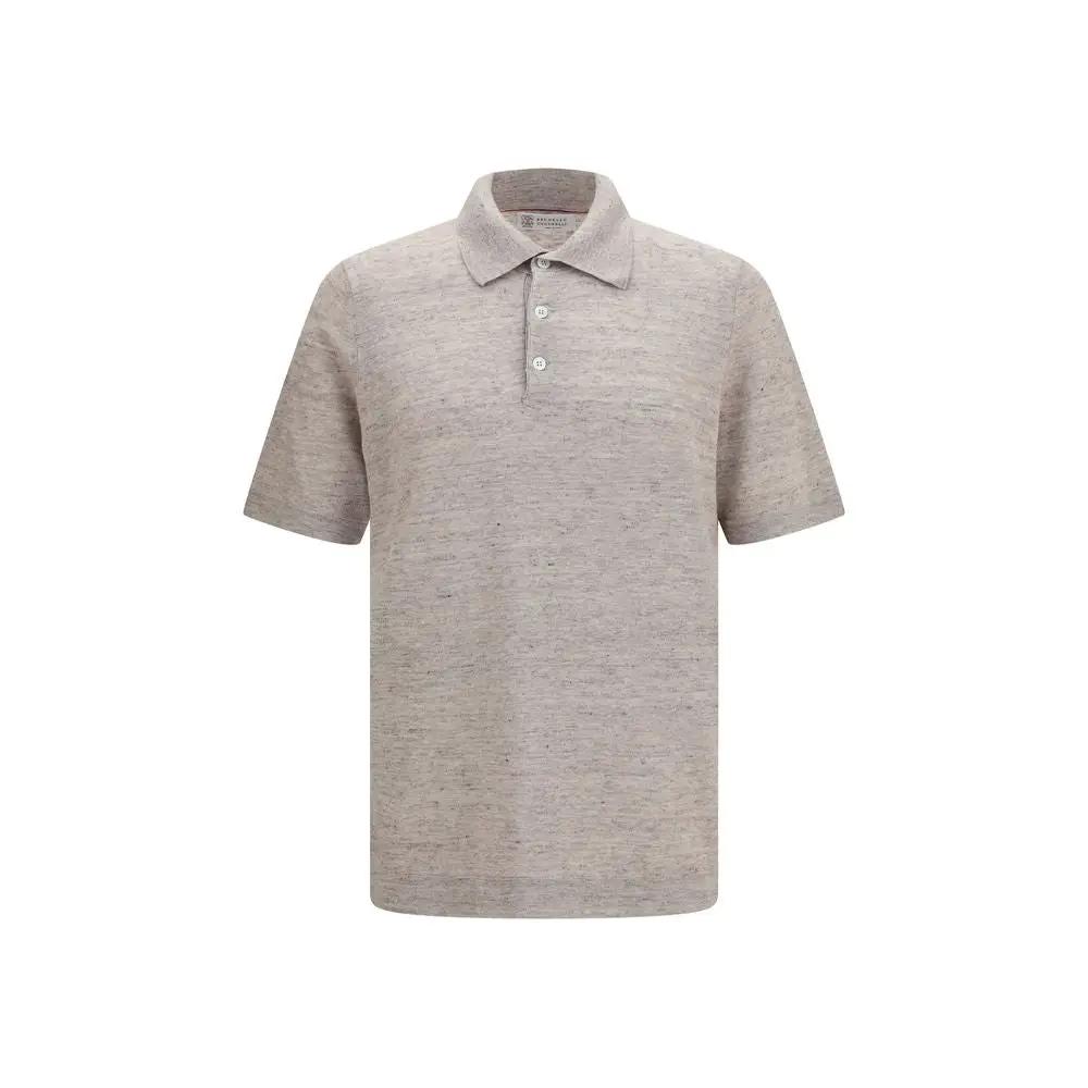 Brunello Cucinelli Polo en lin beige