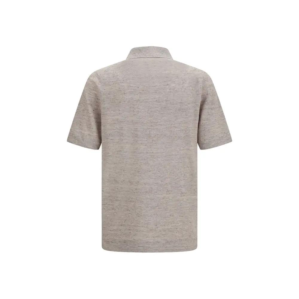 Brunello Cucinelli Polo en lin beige