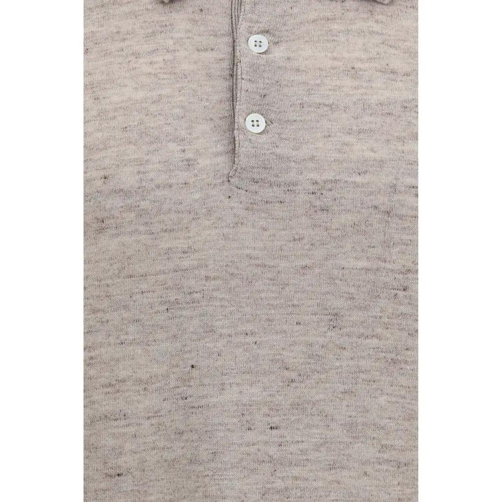 Brunello Cucinelli Polo en lin beige