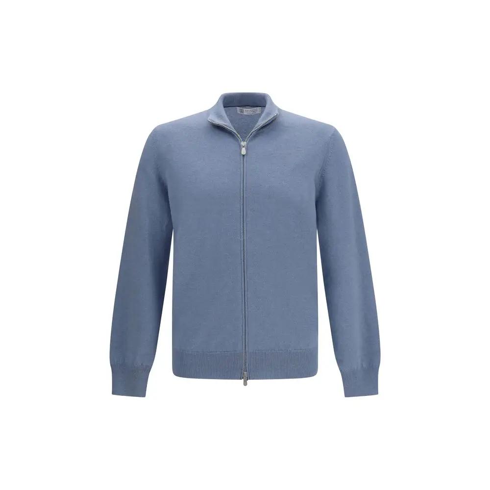 Cardigan Brunello Cucinelli bleu en cachemire