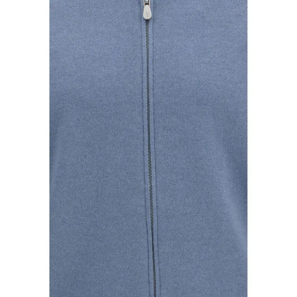 Cardigan Brunello Cucinelli bleu en cachemire