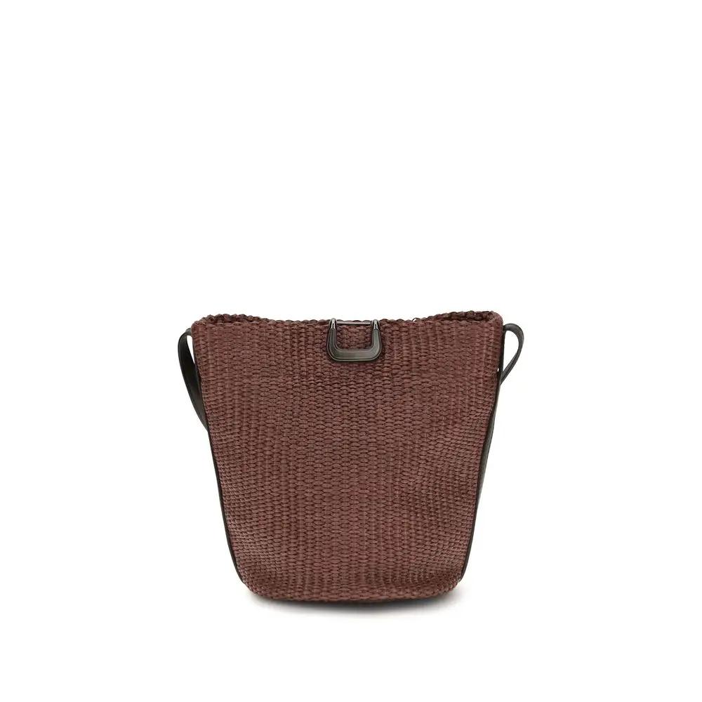 Brunello Cucinelli Bordeaux Cotton Shoulder Bag
