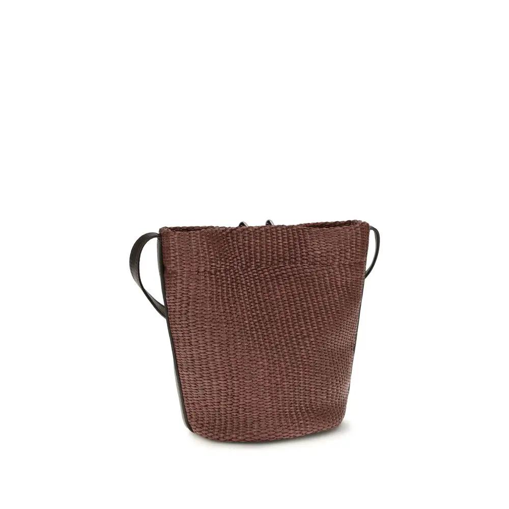 Brunello Cucinelli Brunello Cucinelli Bordeaux Cotton Shoulder Bag