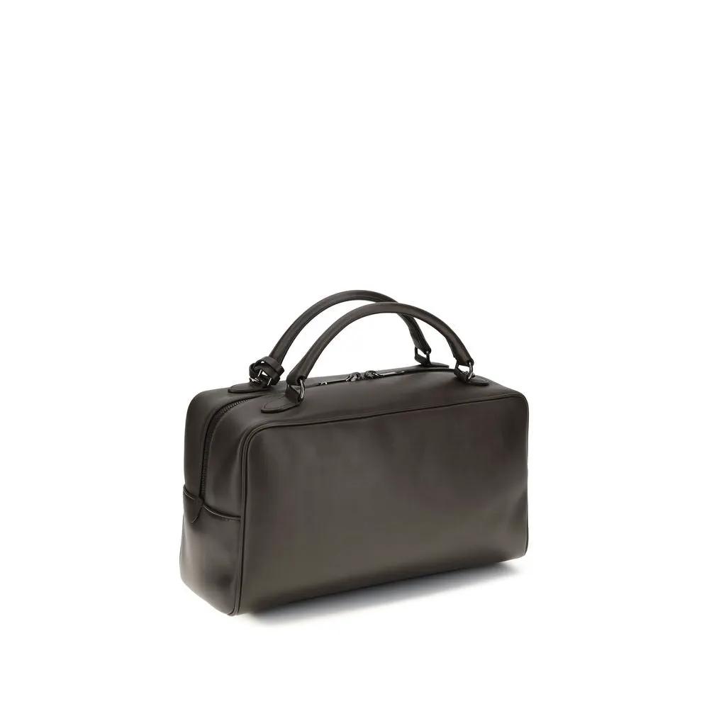 Brunello Cucinelli Brown Calf Leather Bos Taurus Shoulder Bag