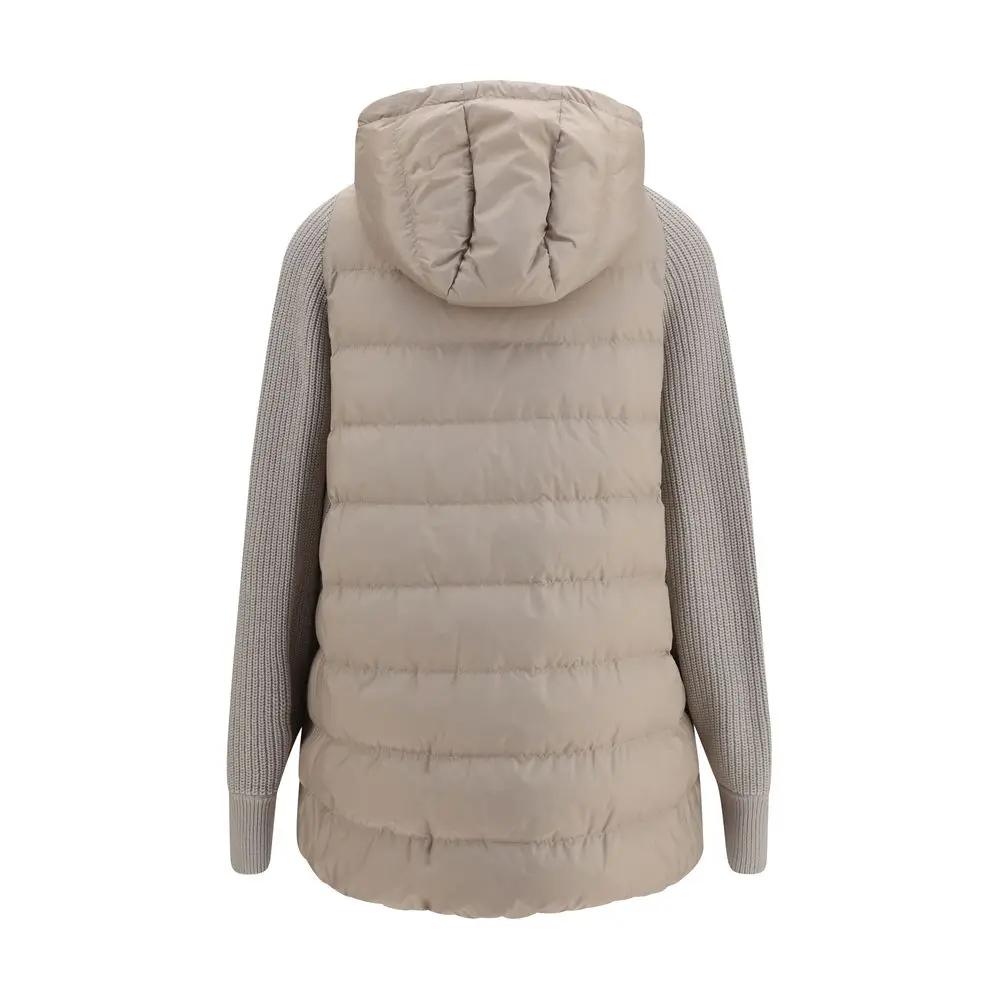 Brunello Cucinelli Gray Polyamide Full-Length Jacket