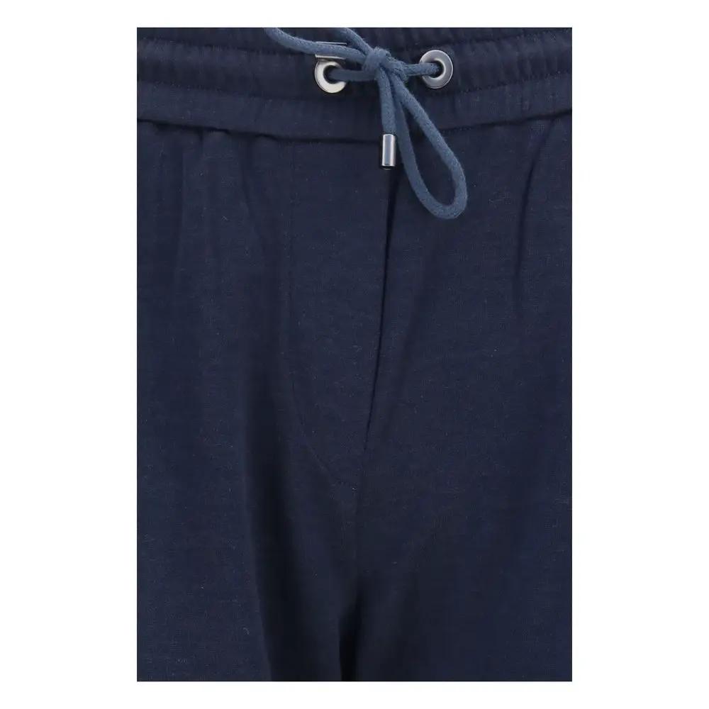 Brunello Cucinelli Blue Polyamide Casual Pants