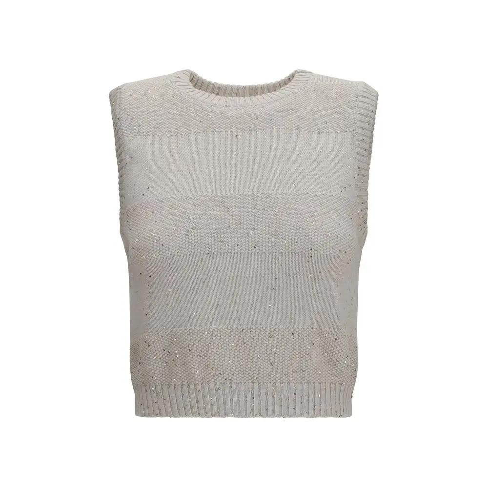 Brunello Cucinelli Sweat-shirt en coton beige