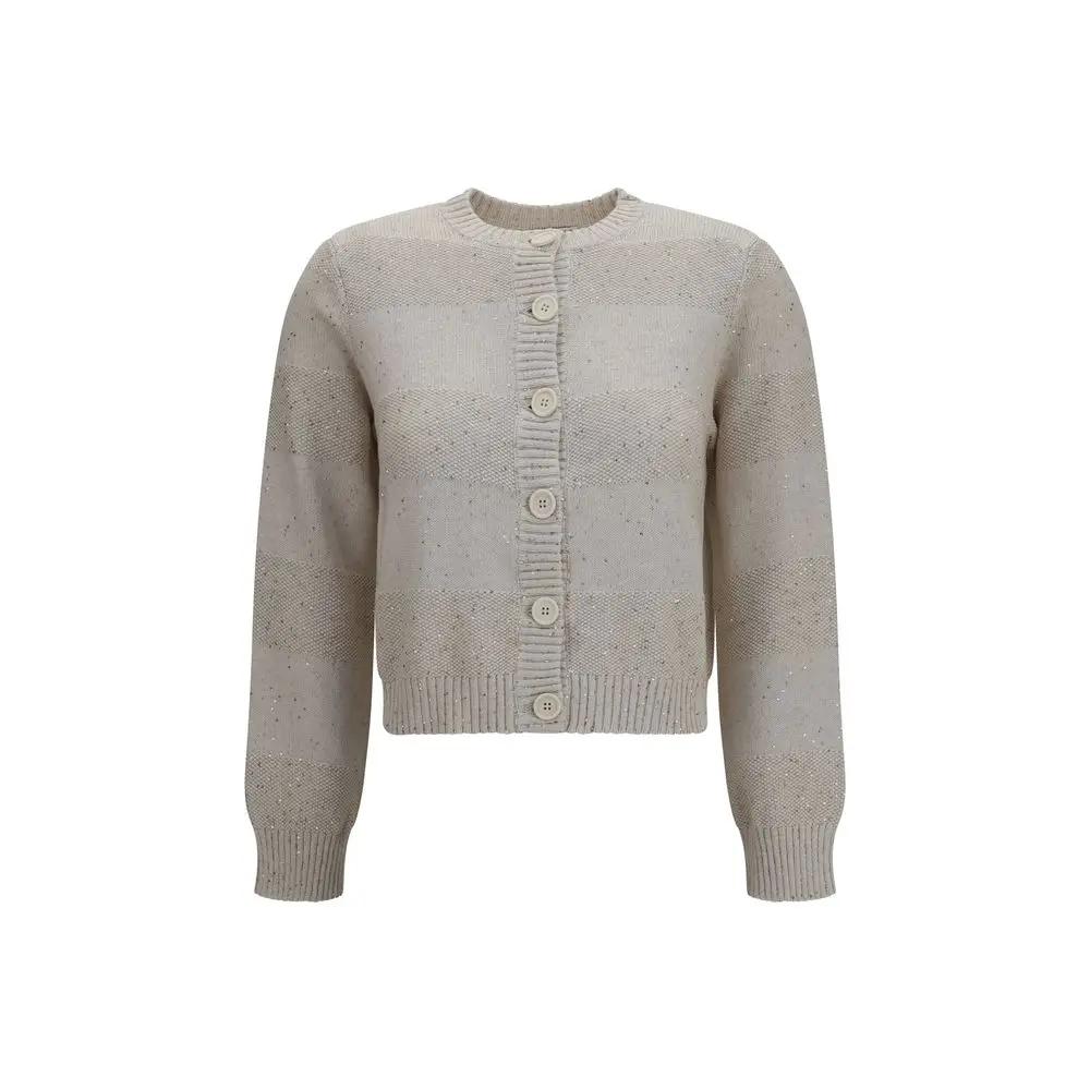 Brunello Cucinelli Beige Cotton Cardigan