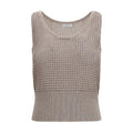 Débardeurs en Coton Beige Brunello Cucinelli