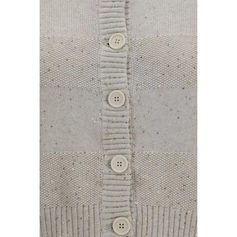 Brunello Cucinelli Beige Cotton Cardigan