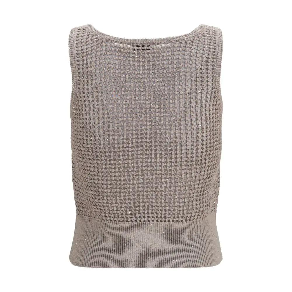 Débardeurs en Coton Beige Brunello Cucinelli