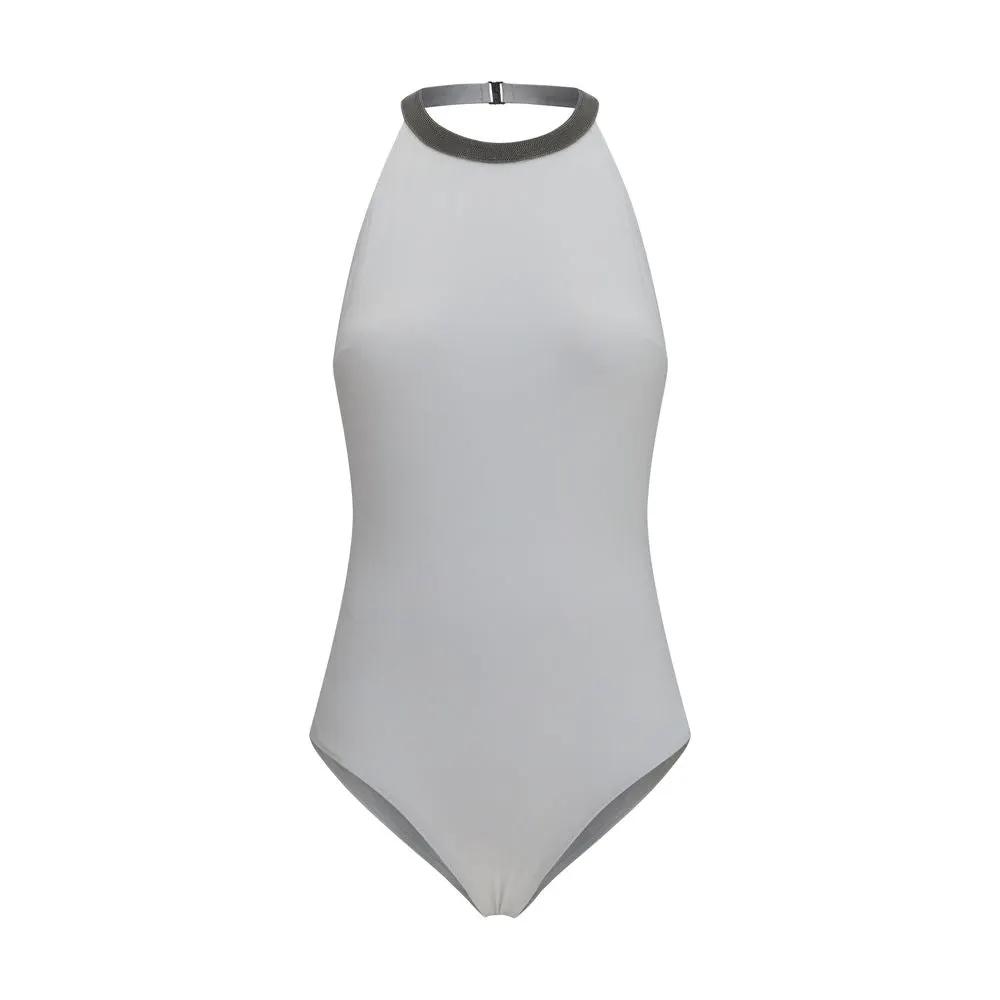 Brunello Cucinelli White Polyamide One-Piece Swimsuit