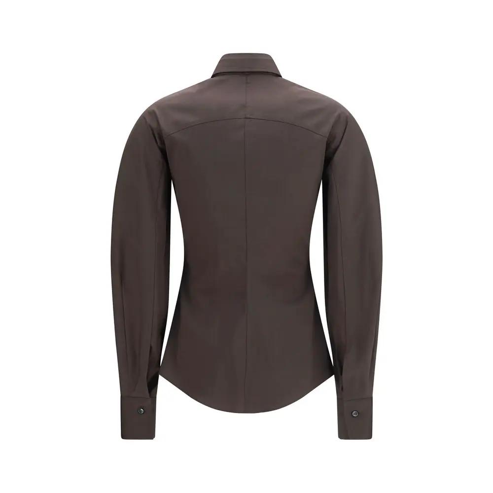 Brunello Cucinelli Brown Cotton Dress Shirt