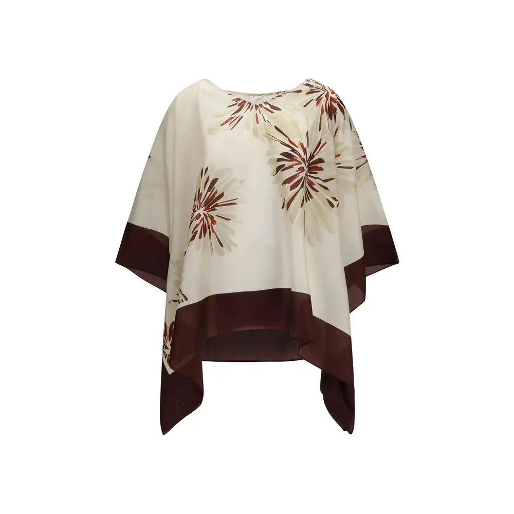 Chemisier en soie multicolore Brunello Cucinelli
