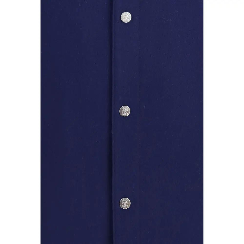 Brunello Cucinelli Blue Cashmere Full-Length Jacket