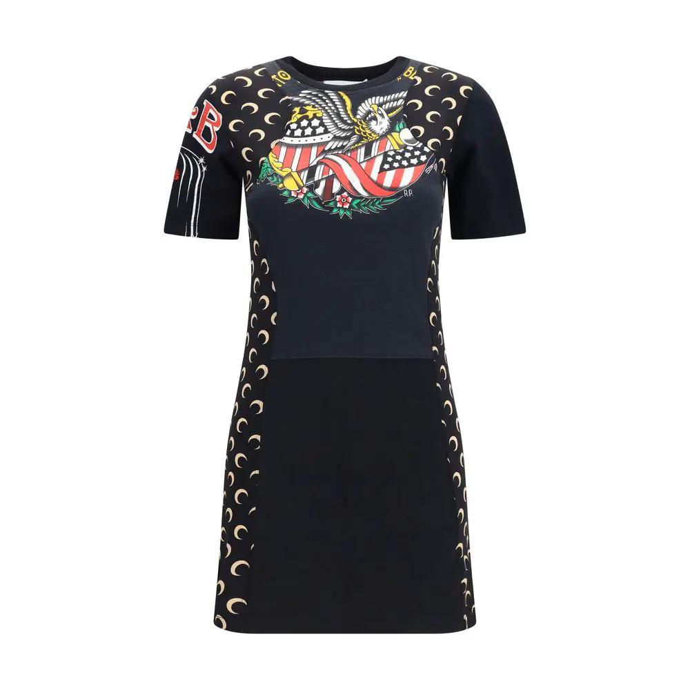 Robe décontractée en coton noir Marine Serre