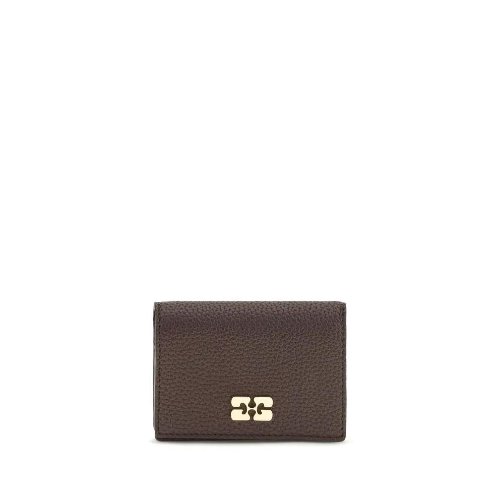 Ganni Brown Recycled Polyester Wallet