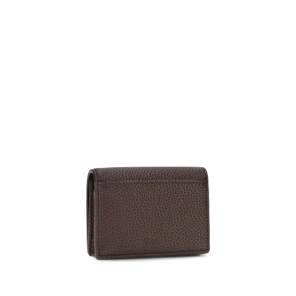 Ganni Brown Recycled Polyester Wallet