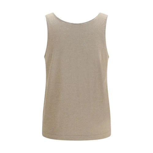 T-shirt sans manches Brunello Cucinelli en cachemire beige