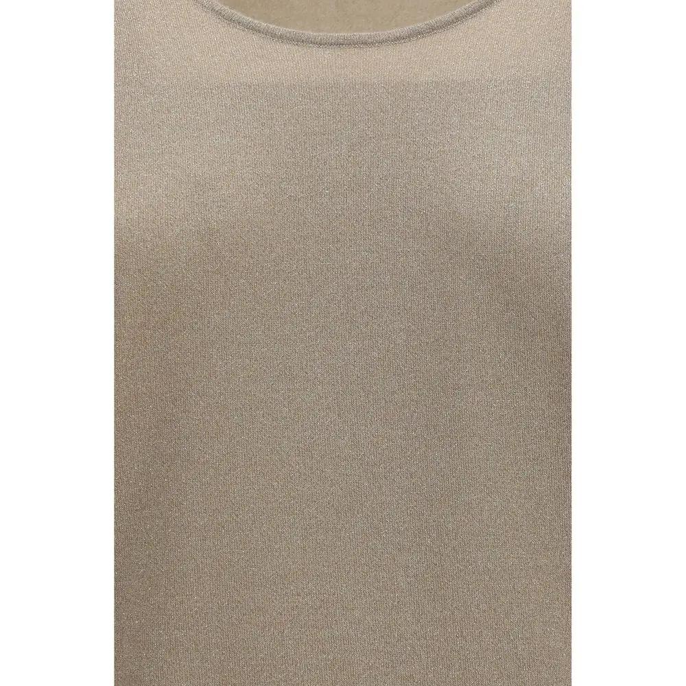 T-shirt sans manches Brunello Cucinelli en cachemire beige