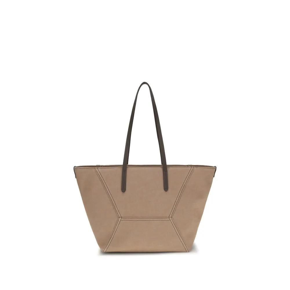 Sac à main Brunello Cucinelli en coton beige