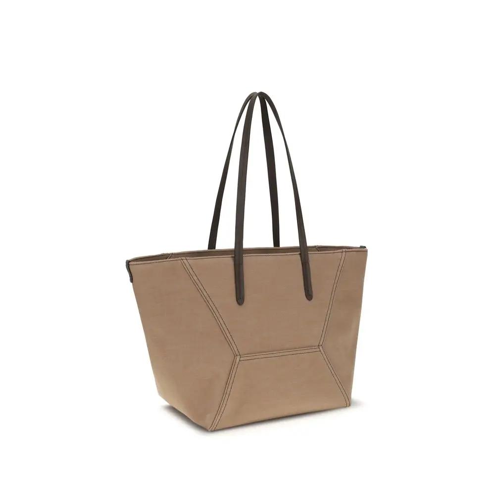 Sac à main Brunello Cucinelli en coton beige