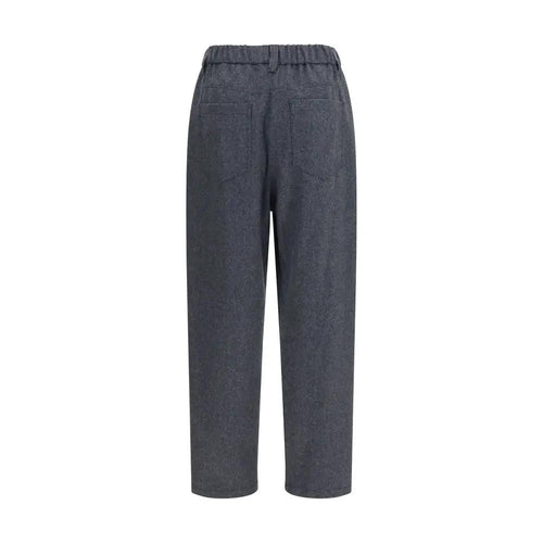 Pantalon décontracté Brunello Cucinelli en laine grise Oves Aries