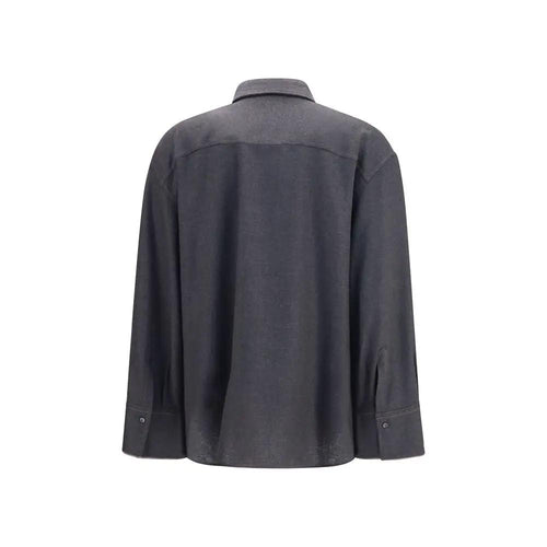 Chemise Brunello Cucinelli en laine grise Oves Aries