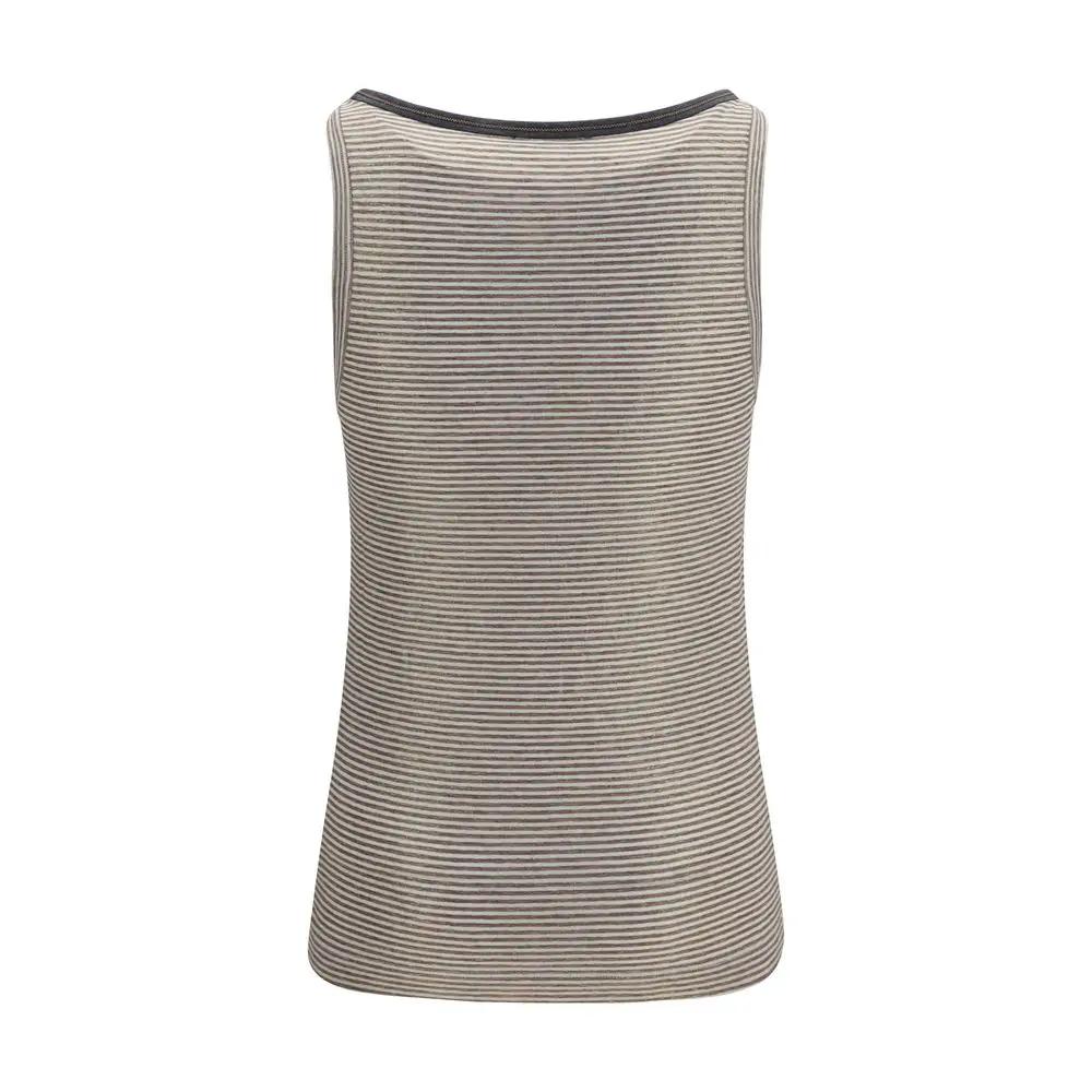 Brunello Cucinelli Débardeurs en Lin Beige