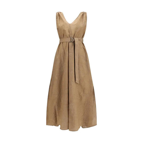 Brunello Cucinelli Brunello Cucinelli Beige Cotton Casual Dress