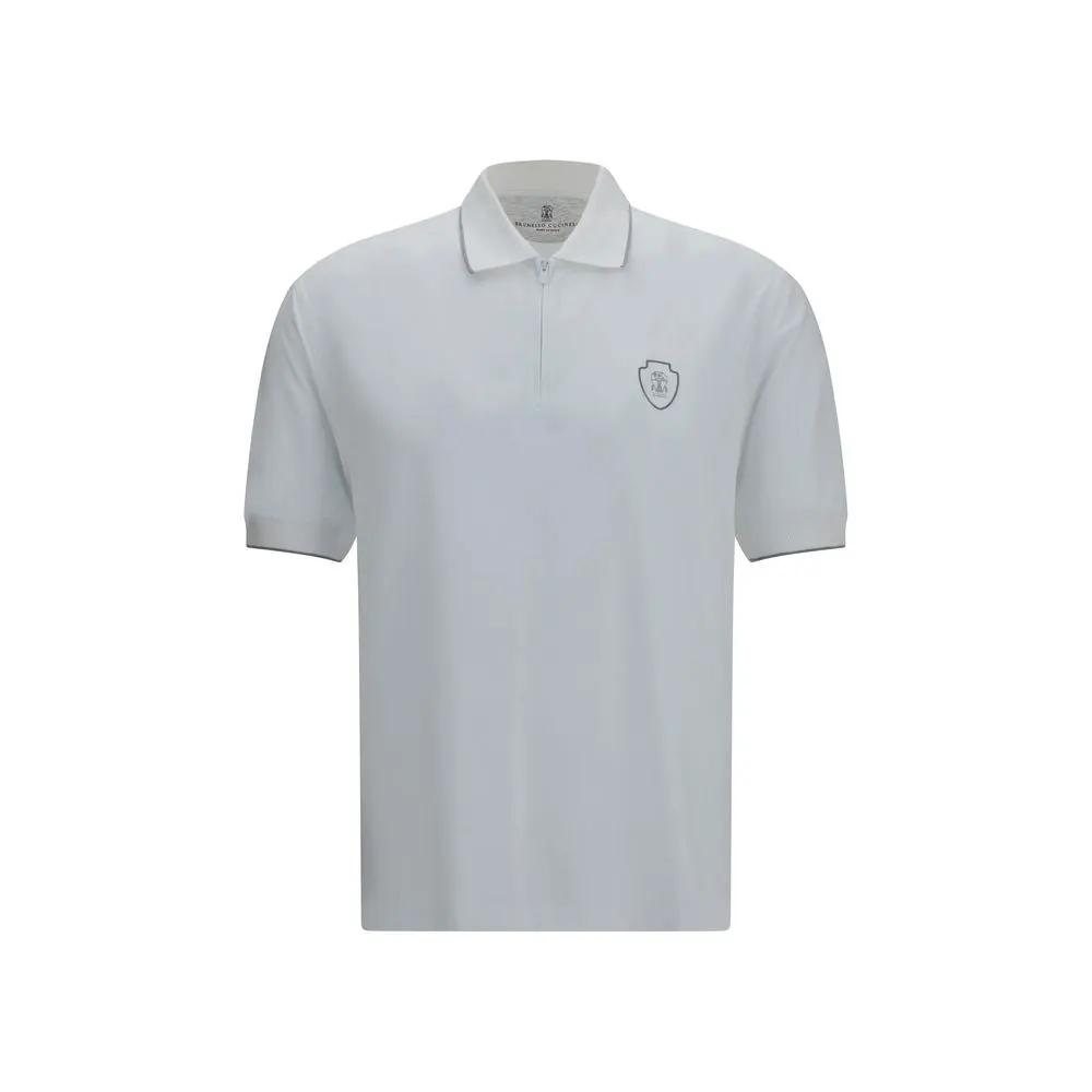 Polo Brunello Cucinelli en polyamide blanc