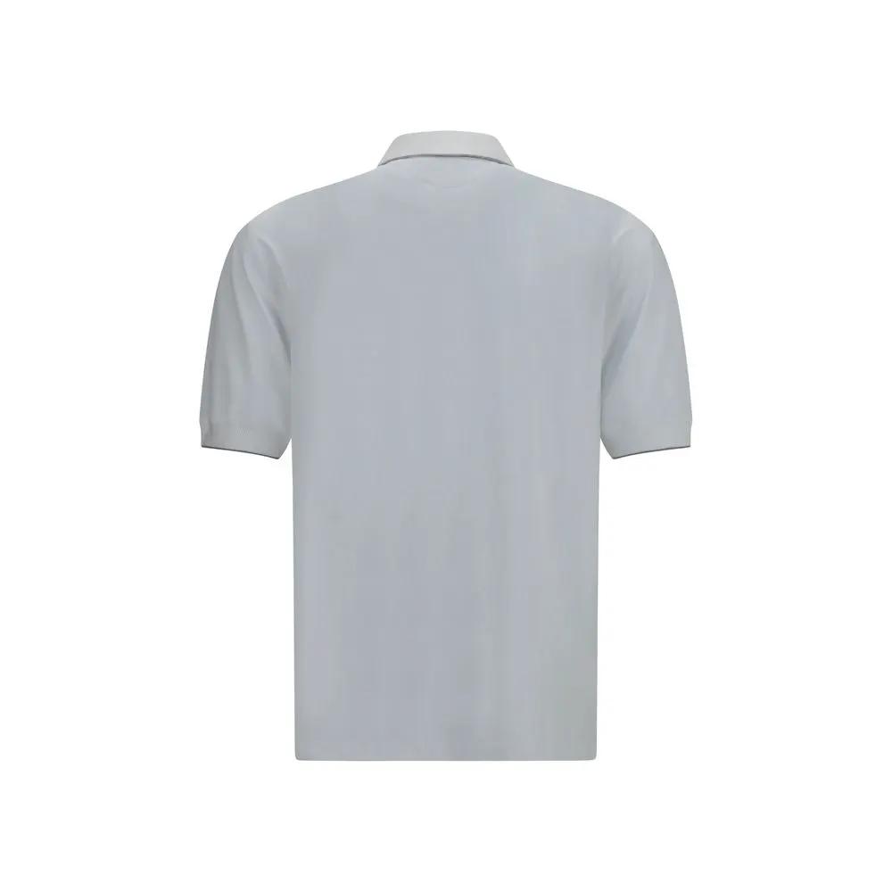 Polo Brunello Cucinelli en polyamide blanc