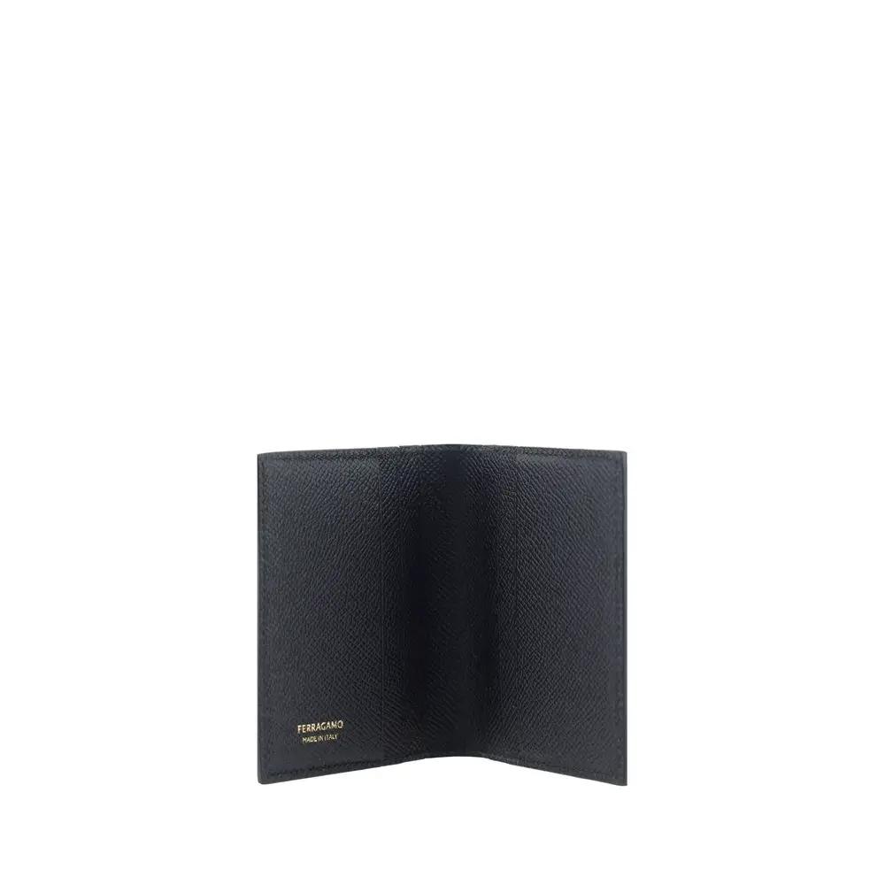 Ferragamo Black Calf Leather Bos Taurus Wallet