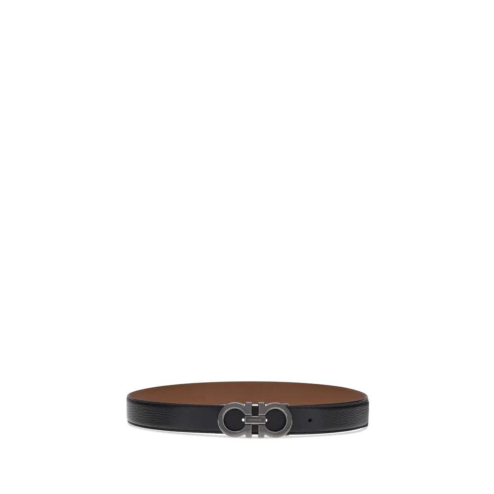 Ceinture Ferragamo Bos Taurus Regular en cuir de veau noir