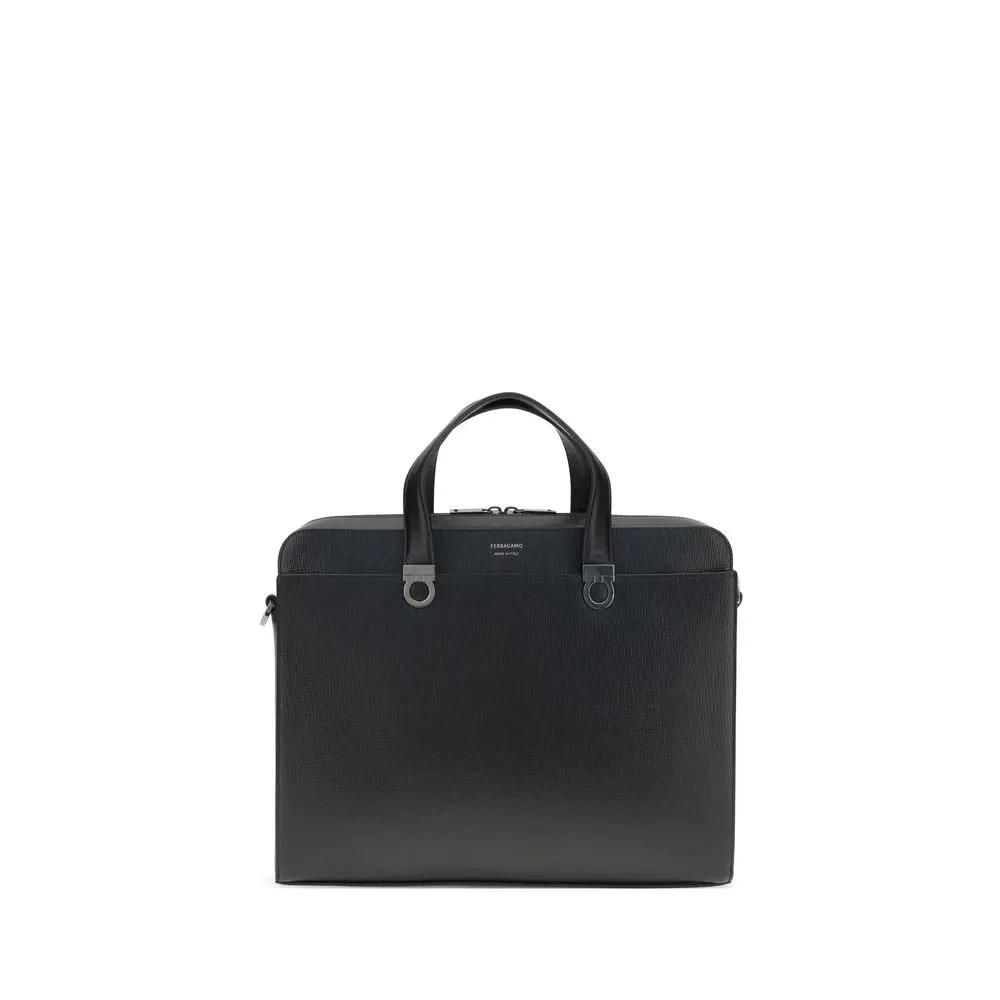 Porte-documents Ferragamo en cuir de veau noir Bos Taurus