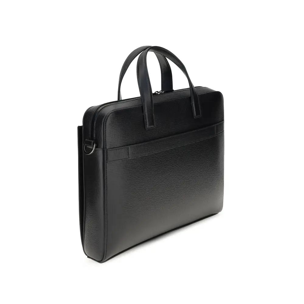 Porte-documents Ferragamo en cuir de veau noir Bos Taurus