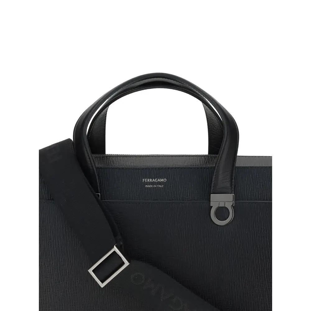 Porte-documents Ferragamo en cuir de veau noir Bos Taurus