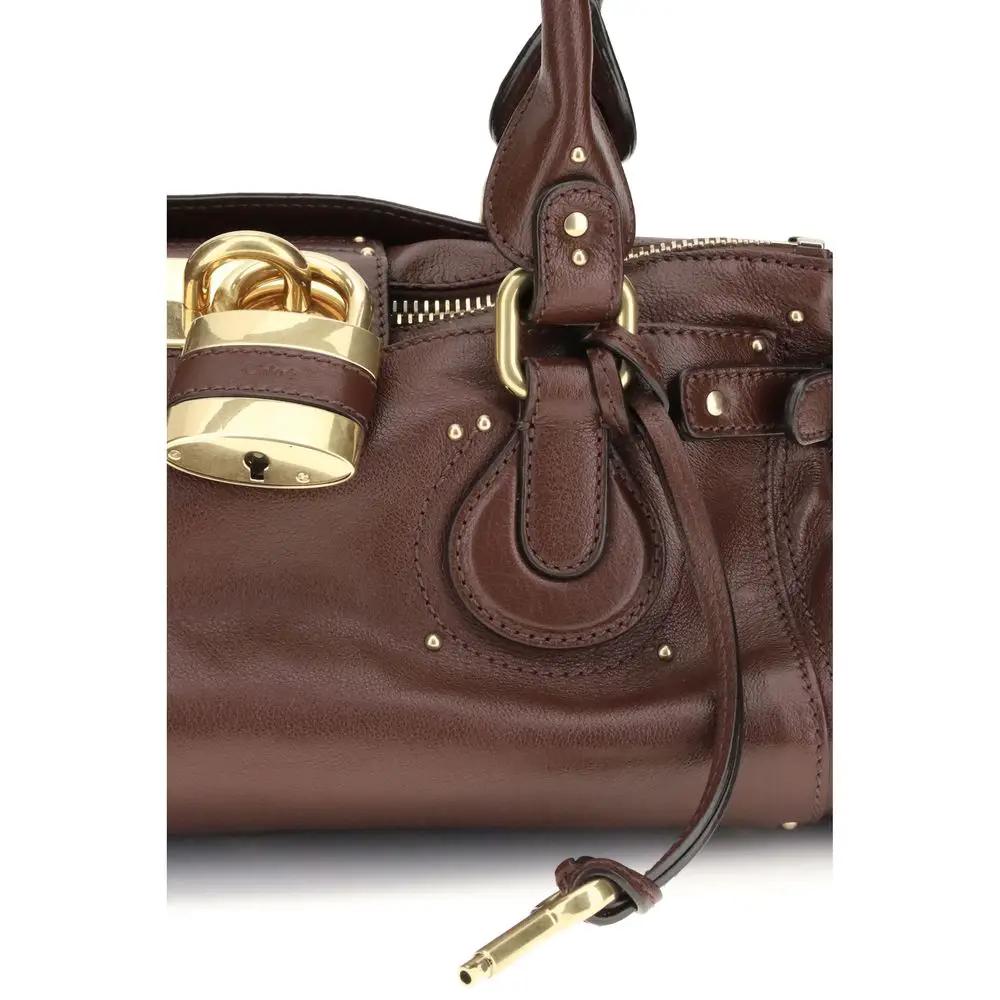 Sac bandoulière Chloé en cuir de veau Bordeaux Bos Taurus