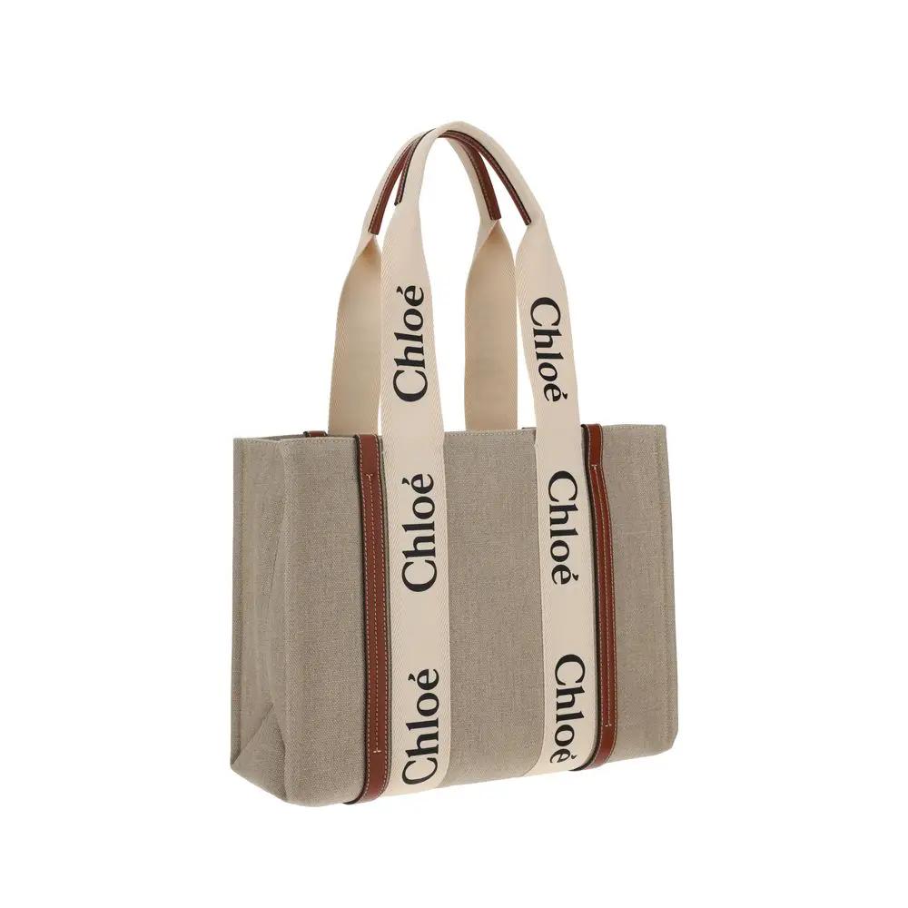 Sac à main Chloé en lin beige