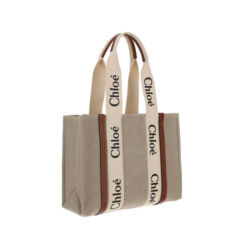 Sac à main Chloé en lin beige